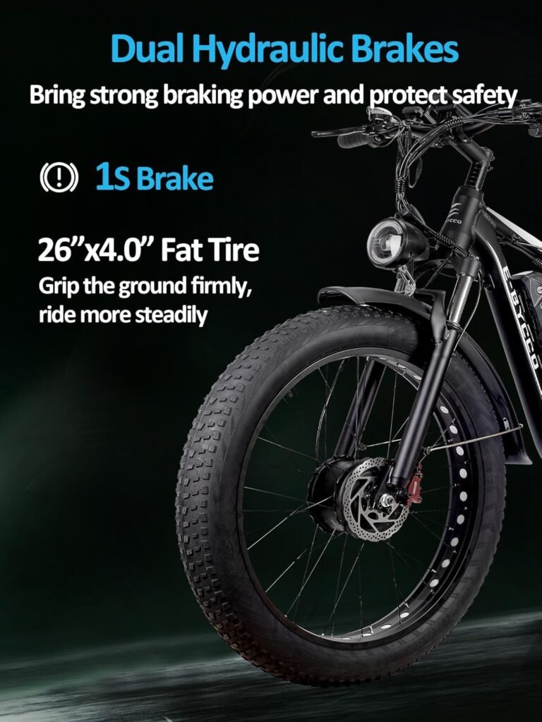 ECOCOGY electric mountain bike wide tire profile
