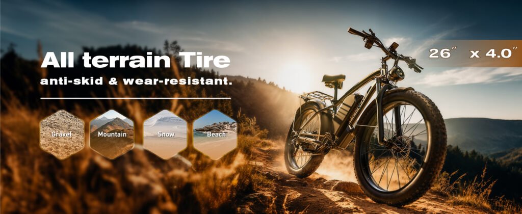 ECOCOGY 26 inch fat tire electric bike side angle